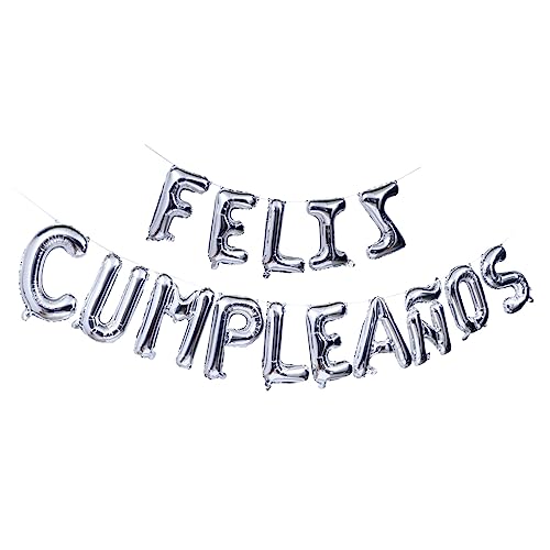 POPETPOP 1 Set Happy Birthday Ballon Folienballons Für Geburtstage Regenbogen Partyballons Geburtstagsparty Ballons Happy First Birthday Banner Aluminiumbuchstaben Ballons Silberne von POPETPOP