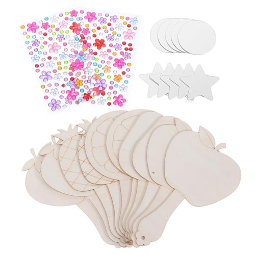 POPETPOP 10 Sets Handspiegel Aus Holz Spiegelmalerei Kleiner Holzspiegel Holzspiegel Basteln Reisespiegel Geburtstag Fotoautomaten Requisiten Handspiegel Aus Holz Spiegelbasteln von POPETPOP