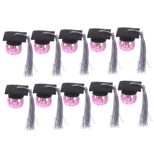 POPETPOP 10stücke Graduation Cupcake Toppers Teiliges Disco Quastel-mütze Deko Für Abschlussfeiern Einfache Anwendung Attraktives Design Für Kindergarten Bis Doktoranden Abschlüsse von POPETPOP