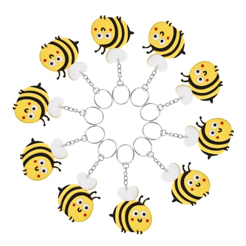 POPETPOP 10 Stück Biene Schlüsselanhänger Cartoon-Bienen-Schlüsselanhänger- Schlüsselbund Neuheit Schlüsselanhänger Metall Yellow POPETPOP 10 Stück Biene Schlüsselanhänger Cartoon-Bienen-Schlüsselanhänger- Schlüsselbund Neuheit Schlüsselanhänger Metall Yellow von POPETPOP