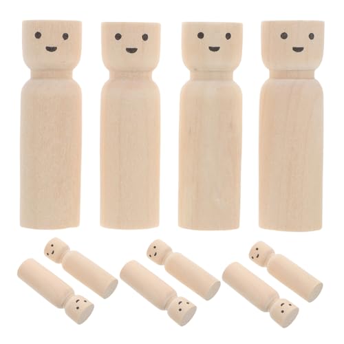 POPETPOP 10 Stück Holz-stiftpuppen: Unvollendete Holzstift-figuren, Unbemalte Figuren, Dekorativ Für Diy-graffiti-malerei, Kunsthandwerksprojekte POPETPOP 10 Stück Holz-stiftpuppen: Unvollendete Holzstift-figuren, Unbemalte Figuren, Dekorativ Für Diy-graffiti-malerei, Kunsthandwerksprojekte von POPETPOP