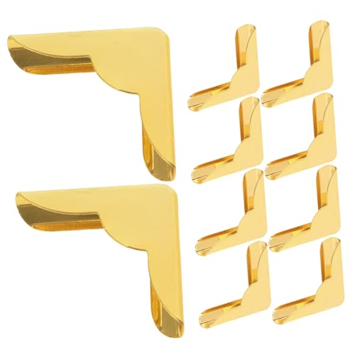 POPETPOP 10 Stück Metall Buchecken Eckenschützer im Vintage Stil Dekorativer Kantenschutz für Fotoalben Notizbücher Scrapbooking Menüs und Ordner Elegante Buchschutzecken in Gold von POPETPOP