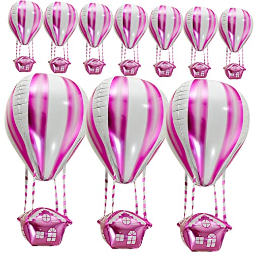 POPETPOP 10 Stück Teiliges Aluminium Folienballon in Heißluftballon Form Langlebig und Reißfest für Kindergeburtstag Partydekoration und Festliche Raumgestaltung von POPETPOP