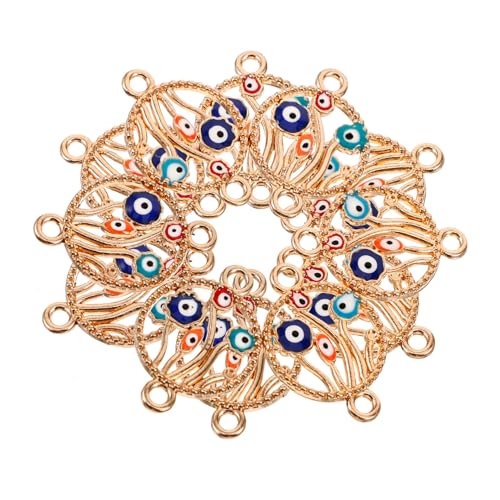POPETPOP 10 Stück Teiliges Evil Eye Schmuckanhänger aus Langlebigem Metall für DIY Armbänder und Halsketten Charmante Auge Motive Vielseitig Einsetzbar für Individuelle Schmuckkreationen von POPETPOP