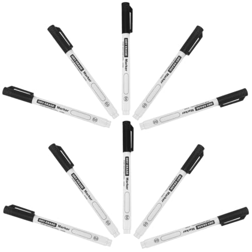 POPETPOP 10 Stück Teiliges Feine Whiteboard marker Schwarz Abwischbare Schreibstifte für Büro Schule Glatt Schreibend Leicht Radierbar Geeignet für Tafeln und Whiteboards von POPETPOP