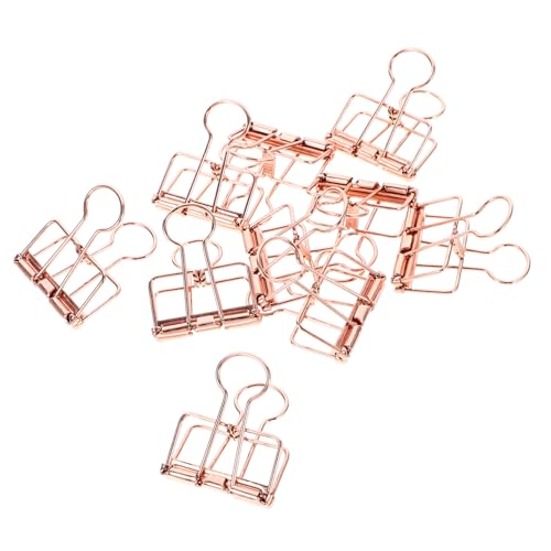 POPETPOP 10 Stück Teiliges Metall Binder Clips aus Langlebiger Vintage Büroklammern Vielseitige Aktenklammern für Papier Notizen Kalender Geeignet für Büro und Home Office Rostfrei von POPETPOP