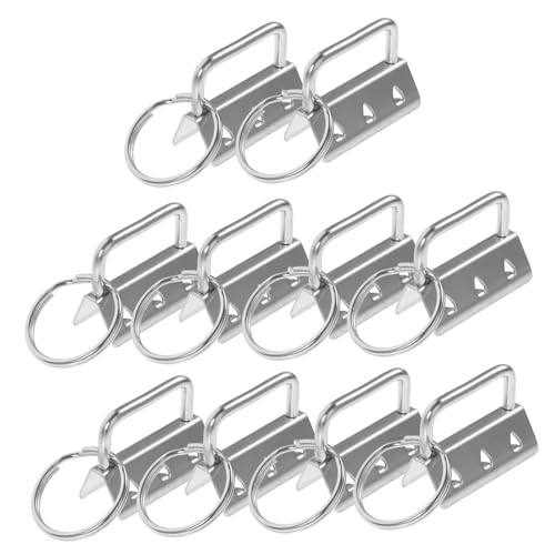 POPETPOP 10 Stück Teiliges Metall Schlüsselanhänger Stabile Schlüsselanhänger Hardware für DIY Schlüsselbänder Riemen Taschen Langlebige Schlüsselring Clips Silberfarben Vielseitig von POPETPOP