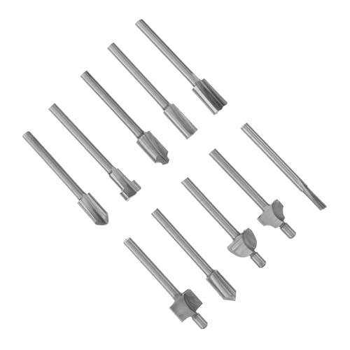 POPETPOP 10 Stück Teiliges Nitrid Beschichtetes Fräserset Präzise Langlebig mit Großer Spanabfuhr für Cnc Maschinen Geräuscharm Rauchfrei Silberfarben Kompatibel mit Rotary Tools von POPETPOP