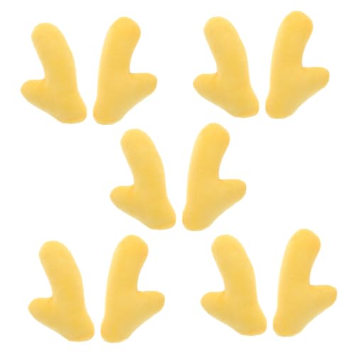 POPETPOP 10 Stück Teiliges Weiche Stoff Drachenhörner für DIY Haarband Basteln Kuschelige Plüsch Dragon Horn Applikationen Gelbe DIY Haarschmuck Zubehör für Kopfband Deko von POPETPOP