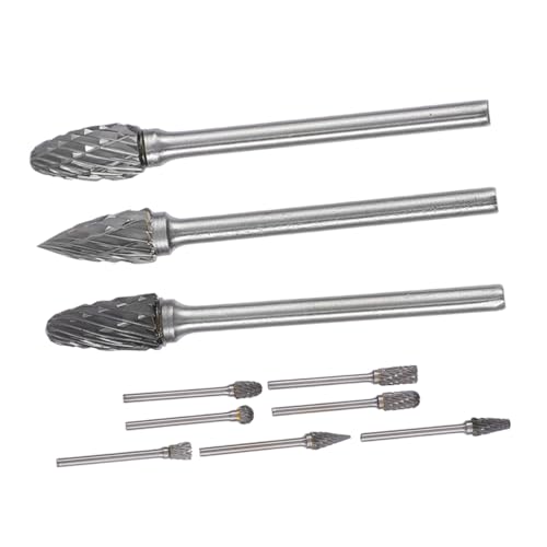 POPETPOP 10-teiliger Wolframkarbid-rotationsfräser: Doppelschnitt-schleifkopf Für Die Metallschnitzerei, Das Polieren, Die Holzgravur Und Das Entgraten POPETPOP 10-teiliger Wolframkarbid-rotationsfräser: Doppelschnitt-schleifkopf Für Die Metallschnitzerei, Das Polieren, Die Holzgravur Und Das Entgraten von POPETPOP