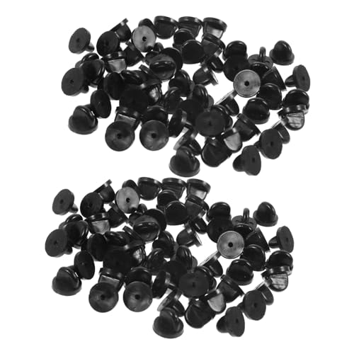 POPETPOP 100 Stück Schmetterlingsverschluss Pin Back Sicherungsstifte Schwarz Ersatz für Anstecker Broschen DIY Schmuckherstellung Sicherer Verschluss Einfach zu Bedienen Langlebig von POPETPOP