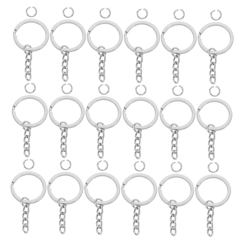 POPETPOP 100 Stück Silberne Flache Metall Schlüsselringe mit Gliedriger Kette Verstellbar Langlebig Leicht und Robust für Diy Schlüsselanhänger Schmuckherstellung und Bastelbedarf POPETPOP 100 Stück Silberne Flache Metall Schlüsselringe mit Gliedriger Kette Verstellbar Langlebig Leicht und Robust für Diy Schlüsselanhänger Schmuckherstellung und Bastelbedarf von POPETPOP