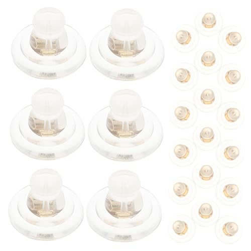 POPETPOP 100 Stück Silikon Ohrstecker Verschlüsse Transparente Langlebige Ohrring Stopper Leicht und Rutschfest Geeignet als Ersatz für Beschädigte Ohrring Verschlüsse Sicherer Halt für von POPETPOP