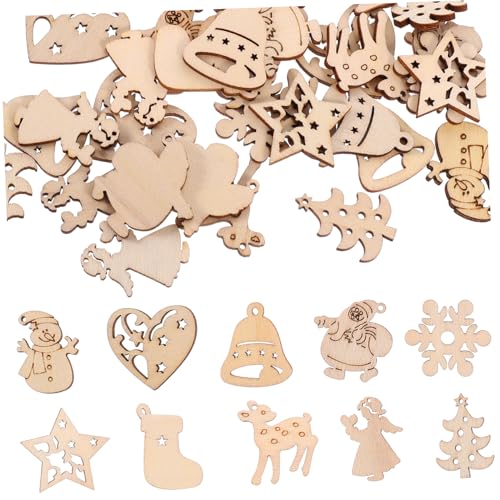 POPETPOP 100 Stück Weihnachts Holzanhänger Unbehandelte Holzplättchen mit Verschiedenen Formen Glatte Oberfläche für DIY Weihnachtsdeko und Bastelprojekte zum Bemalen und Gestalten POPETPOP 100 Stück Weihnachts Holzanhänger Unbehandelte Holzplättchen mit Verschiedenen Formen Glatte Oberfläche für DIY Weihnachtsdeko und Bastelprojekte zum Bemalen und Gestalten von POPETPOP