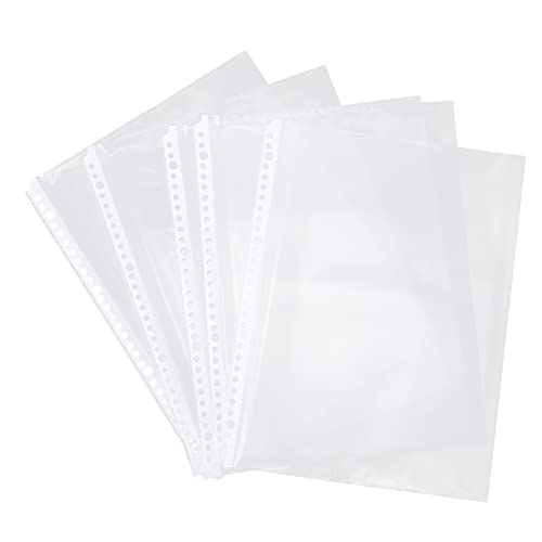 POPETPOP 100Stücke Bindertaschen Transparente Ordner Innenpapiertaschen Umweltfreundliche Klarsichtfolien für Dokumente für Schule und Zuhause Robuste und Reißfeste von POPETPOP