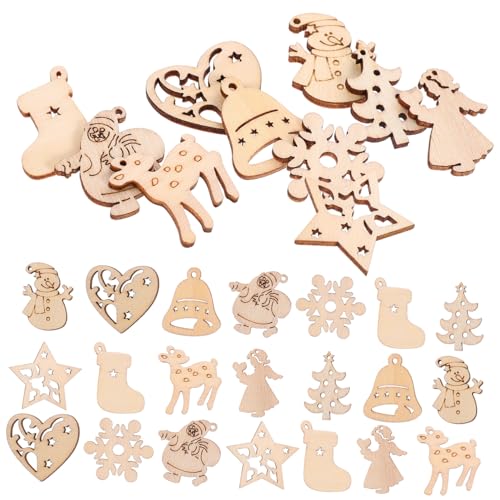 POPETPOP 100Stücke DIY Holzausschnitte für Weihnachtsdeko Unvollendete Holzornamente Verschiedenen Formen zum Basteln und Gestalten von Hängedekorationen für Weihnachten POPETPOP 100Stücke DIY Holzausschnitte für Weihnachtsdeko Unvollendete Holzornamente Verschiedenen Formen zum Basteln und Gestalten von Hängedekorationen für Weihnachten von POPETPOP