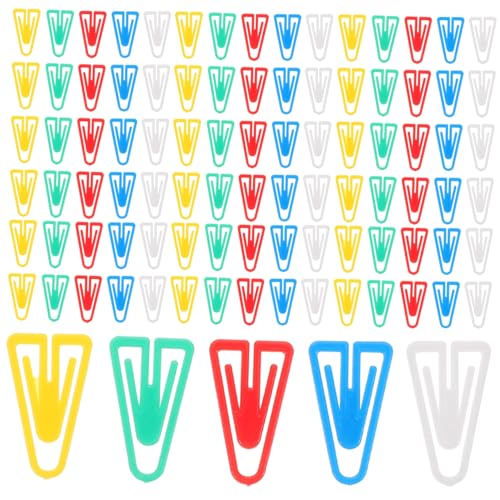 POPETPOP 100Stücke Farbige Kleine Büroklammern Kreative Mini Clips für Büro und Schule Praktische und Dokumentklammern Leicht für Notizen und Papiere von POPETPOP