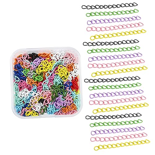 POPETPOP 100Stücke Halskettenverlängerungsketten Farbige Eisenketten für DIY Schmuckherstellung Einfache Befestigung für Armbänder Halsketten und Anhänger Langlebiges Material POPETPOP 100Stücke Halskettenverlängerungsketten Farbige Eisenketten für DIY Schmuckherstellung Einfache Befestigung für Armbänder Halsketten und Anhänger Langlebiges Material von POPETPOP
