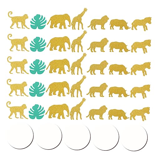 POPETPOP 100stücke Hawaiian Jungle Monstera Animal Konfetti Deko Für Geburtstagsfeiern Bunte Papierstreuung Mit Tiermotiven Für Partys Hochzeiten Und Festlichkeiten von POPETPOP