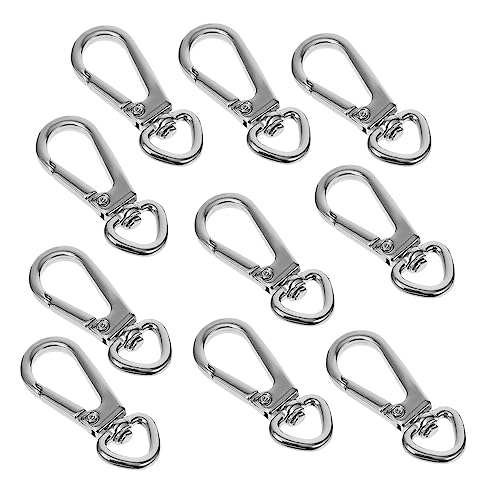 POPETPOP 10Stücke Multifunktionale Keychain Snap Haken Robuste Karabinerhaken für Taschen Rucksäcke und DIY Projekte Wasserabweisend und Tragbar Silberfarben von POPETPOP
