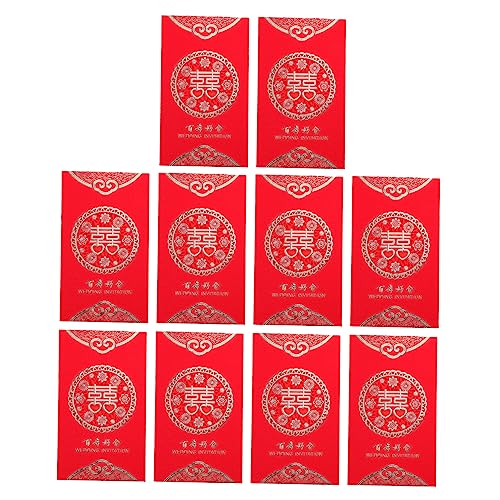 POPETPOP 10Stücke Teiliges Chinesischer Hochzeitseinladungen Goldenem Design Kreative und Romantische Einladungskarten für Hochzeitsfeiern Umweltfreundliches Papier POPETPOP 10Stücke Teiliges Chinesischer Hochzeitseinladungen Goldenem Design Kreative und Romantische Einladungskarten für Hochzeitsfeiern Umweltfreundliches Papier von POPETPOP