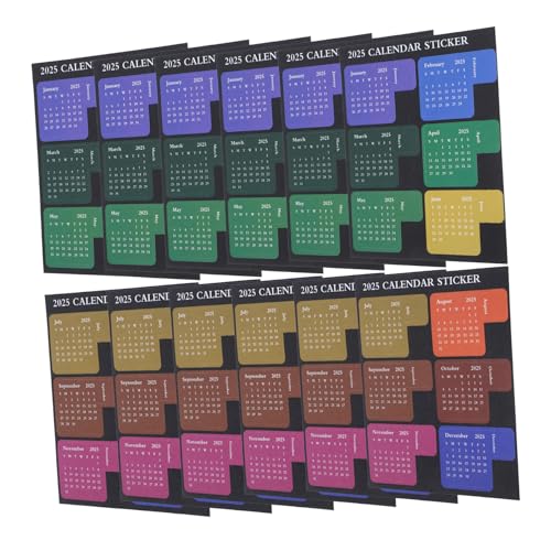 POPETPOP 12 Blatt Kalenderaufkleber Notizblock Monatsplaner Aufkleber Farbige Index Tabs Selbstklebend für Büro Schule Zuhause Einfach zu Beschriften Praktische Planer Sticker von POPETPOP