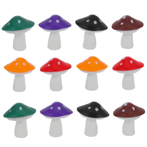 POPETPOP 12stücke Miniatur-pilzfiguren Bunte Deko Für Garten Party Widerstandsfähig Für Miniaturlandschaften Und Kreative Bastelprojekte Ergänzung Für Innen Und Außenbereiche von POPETPOP
