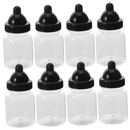 POPETPOP 12 Stück Teiliges Babyflaschen Süßigkeitenbox Transparente Candy Container mit Integriertem Schwarzem Deckel Kreative Babyparty Deko für Geburtstagsfeiern und Shower Vielseitig von POPETPOP