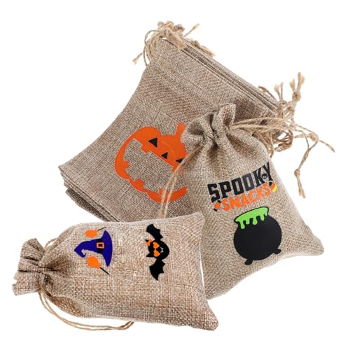 POPETPOP 12 Stück Teiliges Halloween Geschenksäckchen aus Grobem Jutestoff mit Zugband Kleine Beutel für Süßigkeiten Snacks und Partygeschenke Tragbar und Dekorativ für Gruselige POPETPOP 12 Stück Teiliges Halloween Geschenksäckchen aus Grobem Jutestoff mit Zugband Kleine Beutel für Süßigkeiten Snacks und Partygeschenke Tragbar und Dekorativ für Gruselige von POPETPOP