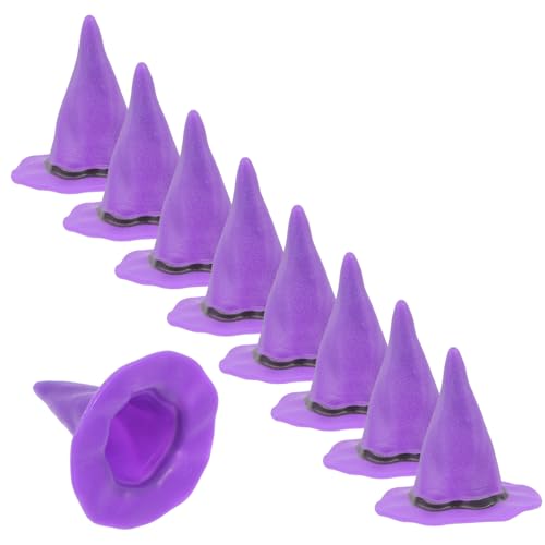 POPETPOP 12 Stück Teiliges Mini Hexenhut aus Kunststoff Halloween Flaschen Dekoration Vielseitig als Weinflaschen Topper Puppenzubehör und Partydeko Kompakt und Langlebig von POPETPOP