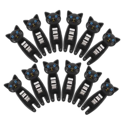 POPETPOP 12 Stück Teiliges Niedliche Katzenform Büroklammern Vielseitige Memo Snackbeutel clips Starke Haftung Bunte Cartoon designs Schreibtisch organizer für Notizen und Dokumente von POPETPOP