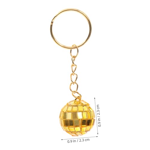 POPETPOP 12 Stück Teiliges Retro Disco Ball Schlüsselanhänger Set mit Goldenem Spiegelball Stylische Auto Party deko für Jahre Mottopartys Glänzende Discokugel Accessoires für Retro von POPETPOP
