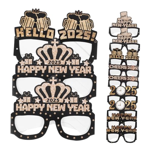 POPETPOP 12 Stück Teiliges Year Papierbrillen Partybrillen mit Glattem Rahmen Fotorequisiten für Silvester Schwarz Goldenes Design Komfortabel und Hautfreundlich Partyzubehör POPETPOP 12 Stück Teiliges Year Papierbrillen Partybrillen mit Glattem Rahmen Fotorequisiten für Silvester Schwarz Goldenes Design Komfortabel und Hautfreundlich Partyzubehör von POPETPOP