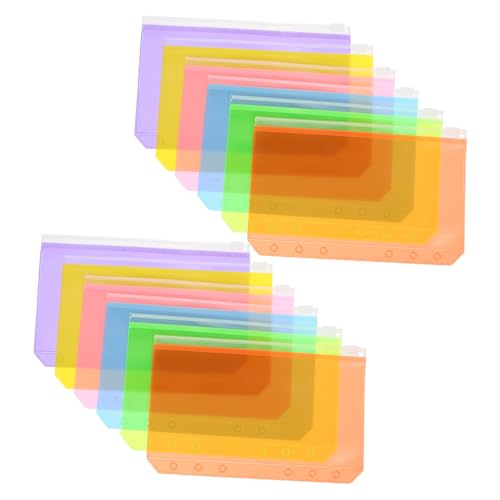 POPETPOP 12Stücke Dokumententaschen Farbige Reißverschlusstaschen für Quittungen Wasserdichte Organizer für Rechnungen und Unterlagen für Büro und Studium von POPETPOP