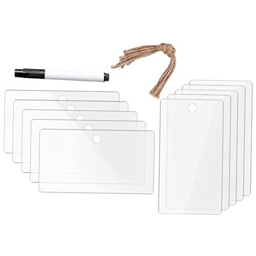 POPETPOP 1Satz Acryl DIY Hängeschilder für Aufbewahrung mit Hanfseil Stift Leere für und Bastelarbeiten von POPETPOP