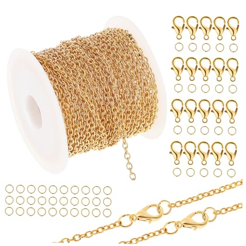 POPETPOP 1Satz DIY Schmuckketten Gliederketten mit Hummerverschlüssen und Biegeringen für Armband und Halskettenherstellung Langlebig und Leicht POPETPOP 1Satz DIY Schmuckketten Gliederketten mit Hummerverschlüssen und Biegeringen für Armband und Halskettenherstellung Langlebig und Leicht von POPETPOP