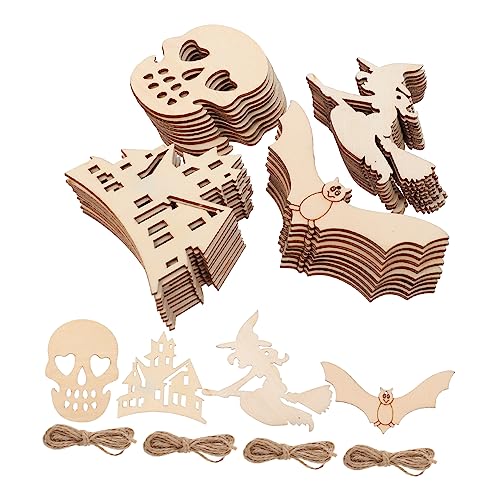 POPETPOP 1Satz Halloween DIY Holzscheiben Graffiti Ausschnitte Teile für Halloween Partys mit Hanfseil Bastelprojekte POPETPOP 1Satz Halloween DIY Holzscheiben Graffiti Ausschnitte Teile für Halloween Partys mit Hanfseil Bastelprojekte von POPETPOP