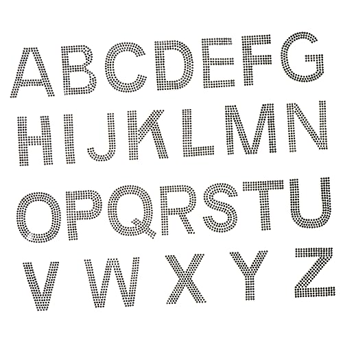 POPETPOP 1Satz Patches für DIY Applikationen Alphabet Bügelbilder mit Strass für Kleidung Taschen und Bastelprojekte Selbstklebend Einfach Aufzubringen von POPETPOP