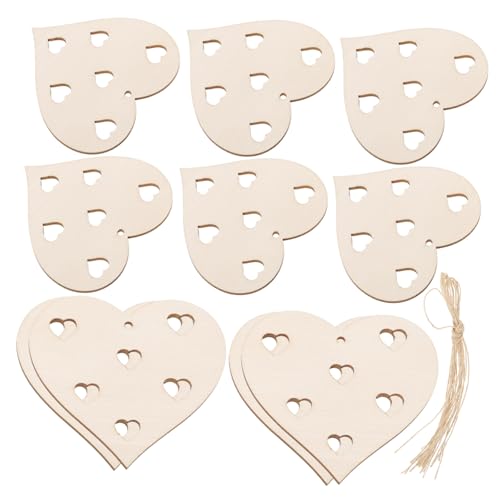 POPETPOP 1Satz Rustikales Holz Liebesherz Unvollendete Holzscheiben zum Basteln DIY Herz Dekoration für Valentinstag Hochzeit Party und Wohnraumgestaltung von POPETPOP