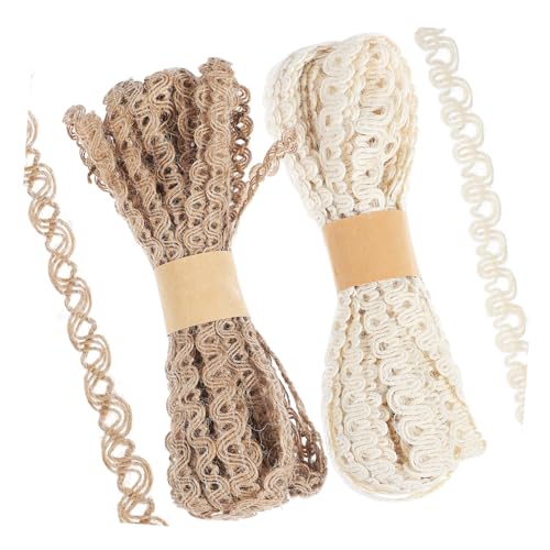 POPETPOP 2 Rollen Juteband Naturfarben Je Rustikales Geschenkband mit Spitzenmuster Robustes Dekoband für Blumensträuße Hochzeitsdeko Bastelprojekte und Geschenkverpackungen POPETPOP 2 Rollen Juteband Naturfarben Je Rustikales Geschenkband mit Spitzenmuster Robustes Dekoband für Blumensträuße Hochzeitsdeko Bastelprojekte und Geschenkverpackungen von POPETPOP