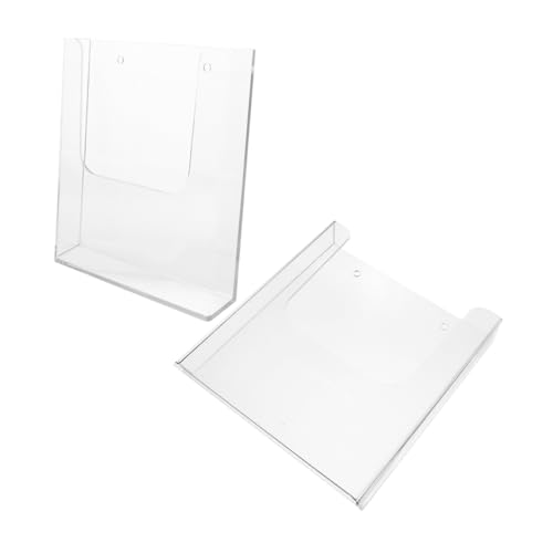 POPETPOP 2 Stück Ausstellungsstand Aktenhalter An Der Wand Montiert Dokumentenhalter Für Die Wand Datei Organizer Wandhalterung Klarer Literaturhalter Transparent Acryl von POPETPOP