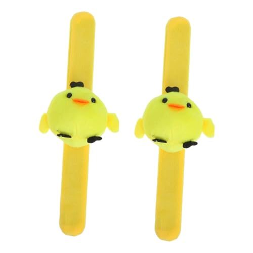 POPETPOP 2 Stück Entzückende Hühner-schlagarmband-plüschtier-schnappbänder, Bequemes Schlag-Handgelenk-Band-Spielzeug, Plüsch-Handgelenk-Schlag-Armband, Schlag-Armband-Handgelenk-Spielzeug von POPETPOP