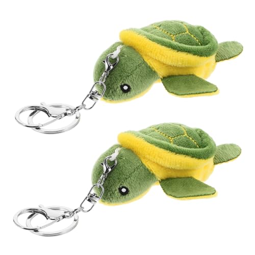POPETPOP 2 Stück Kuscheliger Schildkröten Schlüsselanhänger Plüsch Anhänger für Taschen Dekorative Anhänger Geschenkidee für Party und Alltag von POPETPOP