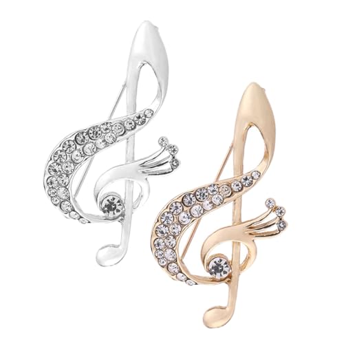POPETPOP 2 Stück Musiknotenbrosche Trendy Broschen Und Anstecknadeln Für Damen Broschennadeln Für Im Trend Boutonniere Musikbrosche Musical Kleid Legierung von POPETPOP