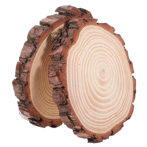 POPETPOP 2 Stück Natürliche Holzscheiben mit Baumrinde Unvollendete Runde Baumscheiben für DIY Bastelprojekte Hochzeitstischdekoration und Weihnachtsdeko POPETPOP 2 Stück Natürliche Holzscheiben mit Baumrinde Unvollendete Runde Baumscheiben für DIY Bastelprojekte Hochzeitstischdekoration und Weihnachtsdeko von POPETPOP