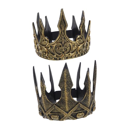 POPETPOP 2 Stück Retro Mittelalterliche Königskrone Teiliges Weiche Schaum Krone für Halloween Cosplay Bühnenperformance Herrenkostüm Zubehör von POPETPOP