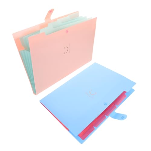POPETPOP 2 Stück Stilvolle Fächermappe Aus Kunststoff, Akkordeon-mappe, Mehrschichtiger Dokumenten-organizer, Für Büro Und Schule, Quittungs-organizer von POPETPOP