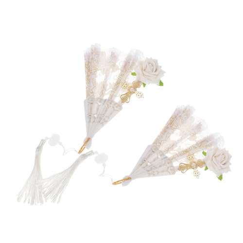 POPETPOP 2 Stück Teiliges Faltbare Spitzen Handfächer für Damen Vintage Chinesischer Stil mit Weißen Rosen Dekorativer Handfächer für Hochzeit Tanz und Fotorequisiten Leicht und Einfach zu POPETPOP 2 Stück Teiliges Faltbare Spitzen Handfächer für Damen Vintage Chinesischer Stil mit Weißen Rosen Dekorativer Handfächer für Hochzeit Tanz und Fotorequisiten Leicht und Einfach zu von POPETPOP