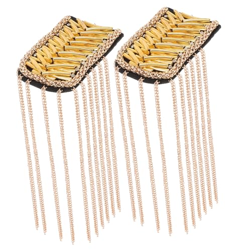 POPETPOP 2 Stück Teiliges Metall Schulterepaulett mit Quasten Modische Blazer Abzeichen Langlebige Kostüm Dekoration für Party Zeremonie und Uniform Einfach Anzubringen Glänzend und POPETPOP 2 Stück Teiliges Metall Schulterepaulett mit Quasten Modische Blazer Abzeichen Langlebige Kostüm Dekoration für Party Zeremonie und Uniform Einfach Anzubringen Glänzend und von POPETPOP