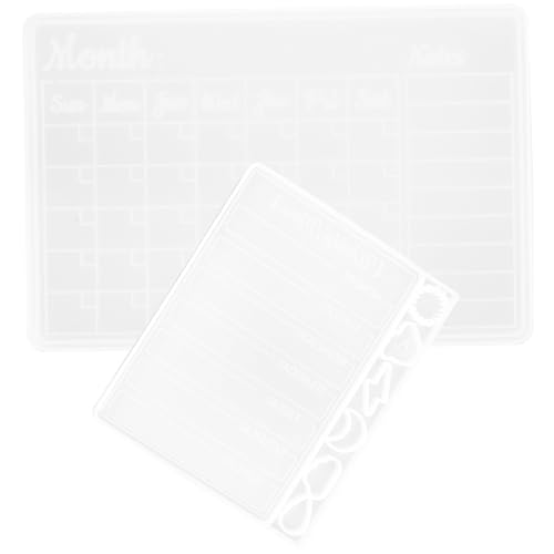 POPETPOP 2 Stück Teiliges Silikon Kalenderform für DIY Epoxidharz Wiederverwendbar Vielseitig für Wochen und Monatsplaner Memo Board für Kreative Bastelprojekte und Wanddeko von POPETPOP